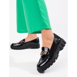 Vinceza women's lacquered platform loafers black 2 Vinceza women's lacquered platform loafers black 2