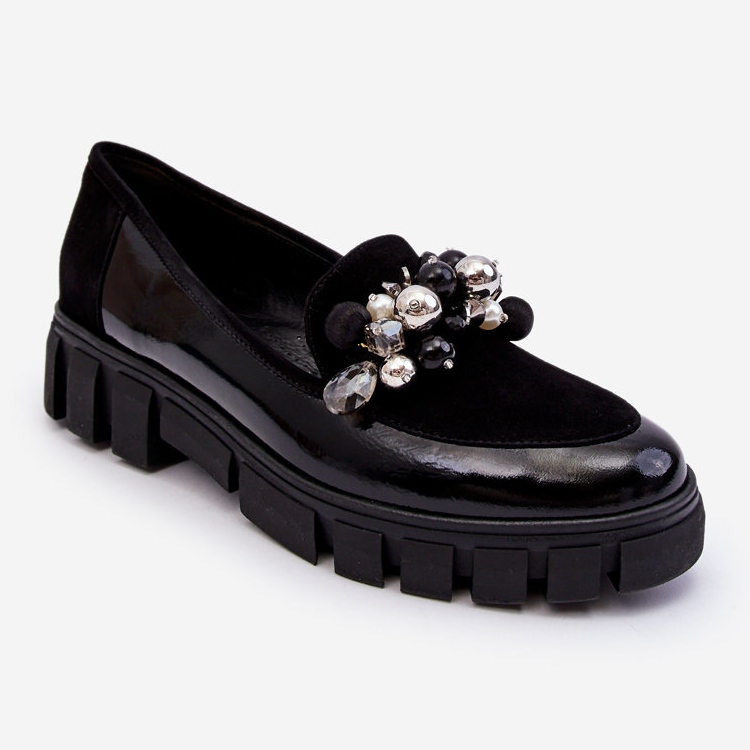 Women's Loafers On The Platform Laura Messi 2392 Black 1 Women's Loafers On The Platform Laura Messi 2392 Black 1