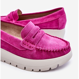 Lemar Fuchsia Milana Suede Platform Loafers pink 1