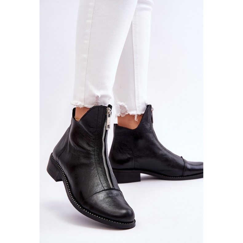 Leather Zipper Boots Nicole 2785/037 Black 2