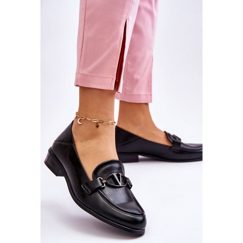 Vinceza Black Marra Leather Flat Heel Loafers 2 Vinceza Black Marra Leather Flat Heel Loafers 2