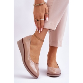 Vinceza Classic Patent Wedge Pumps Beige Paola 1 Vinceza Classic Patent Wedge Pumps Beige Paola 1