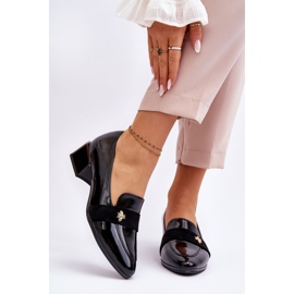 Vinceza Black Patent Leather Low Heel Pumps With Embellishment Doria 1 Vinceza Black Patent Leather Low Heel Pumps With Embellishment Doria 1