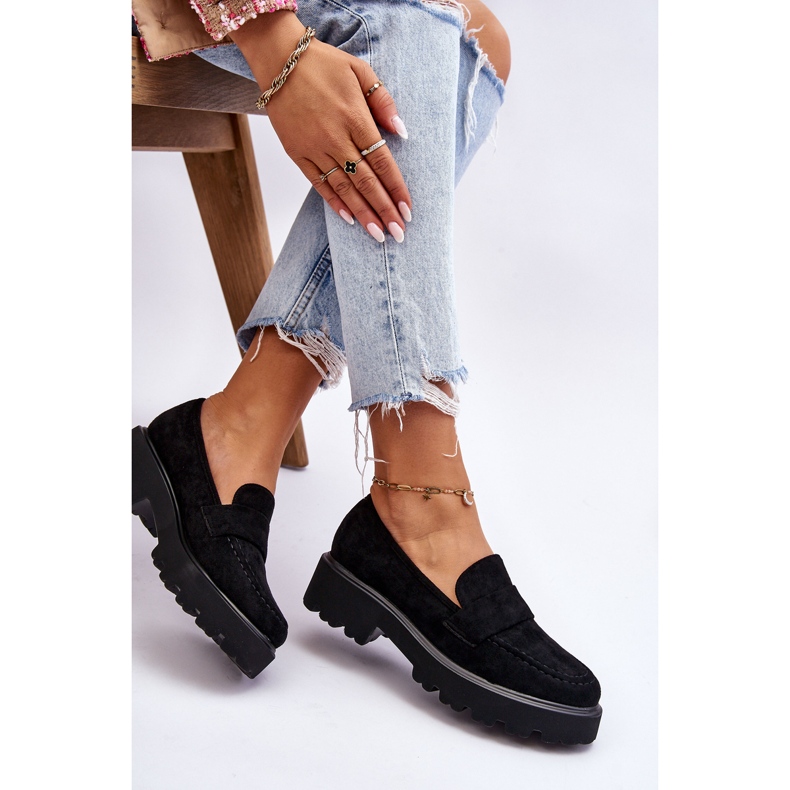 Vinceza Classic Suede Loafers Black Corrin 2