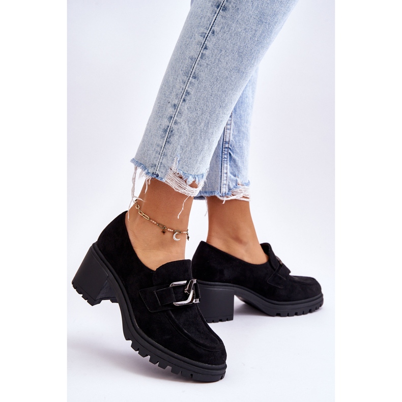 Vinceza Suede Chunky High Heels Black Finley 2 Vinceza Suede Chunky High Heels Black Finley 2