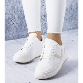 White and beige platform sneakers from Trépani 1