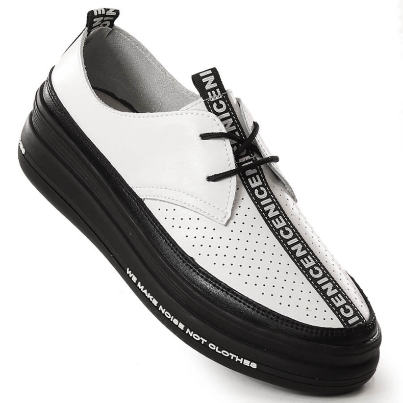 Women's leather shoes on the platform white Filippo DP3624/23 1