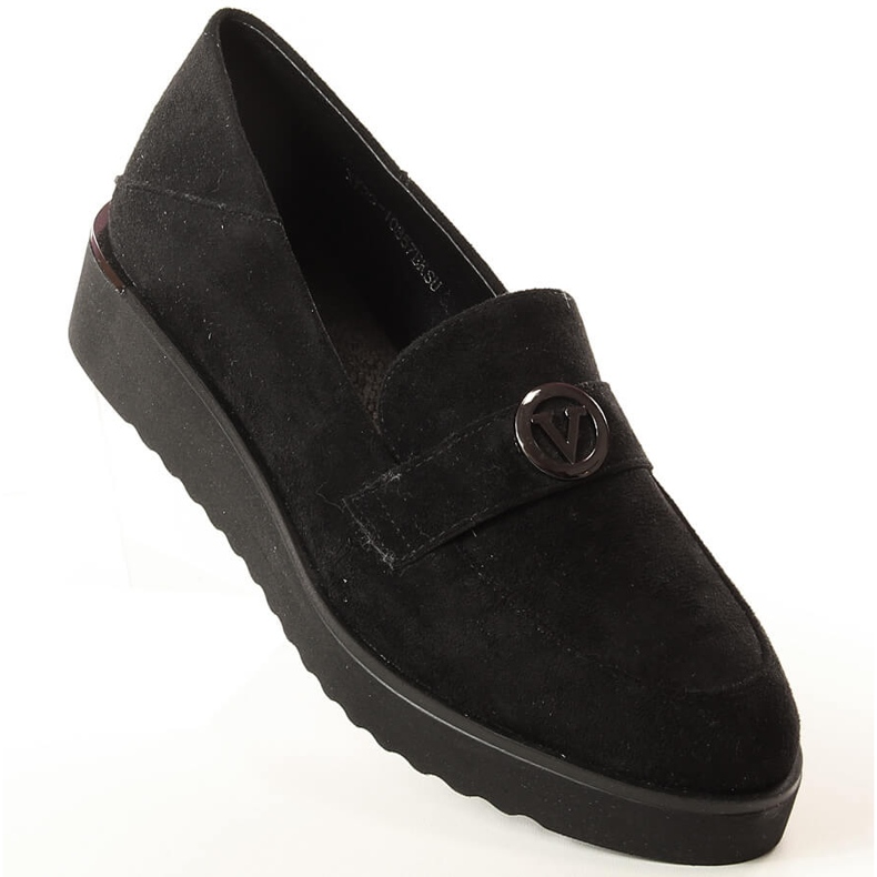 Women's suede shoes on the black platform Vinceza 10857 1