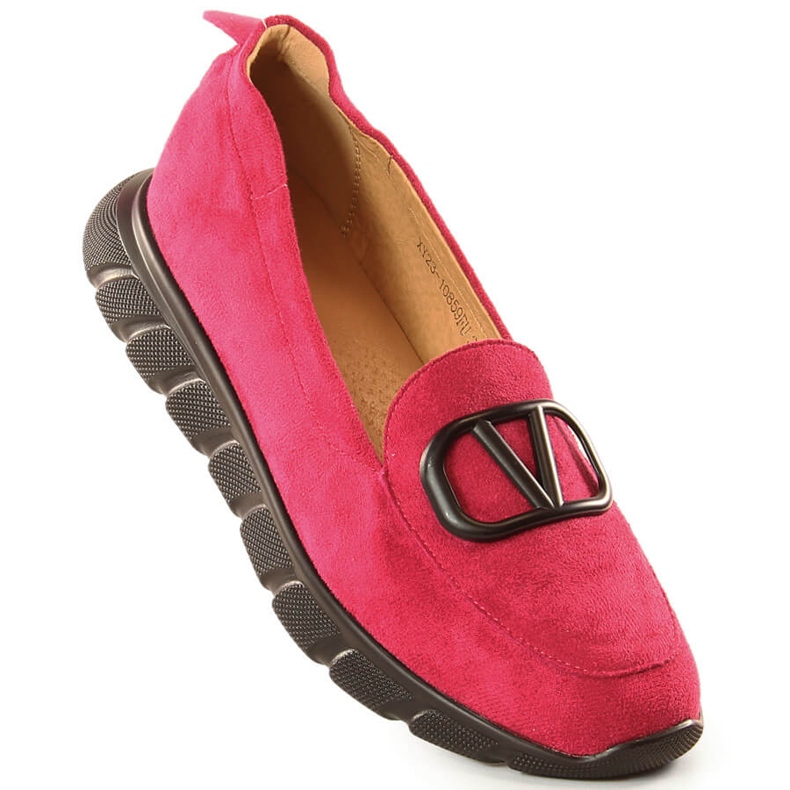 Women's fuchsia suede slip-on shoes Vinceza 10859 pink 1 Women's fuchsia suede slip-on shoes Vinceza 10859 pink 1