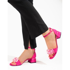 Women's Shelovet pink low-heeled sandals 1 Women's Shelovet pink low-heeled sandals 1