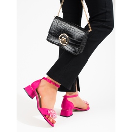 Women's Shelovet pink low-heeled sandals 2 Women's Shelovet pink low-heeled sandals 2