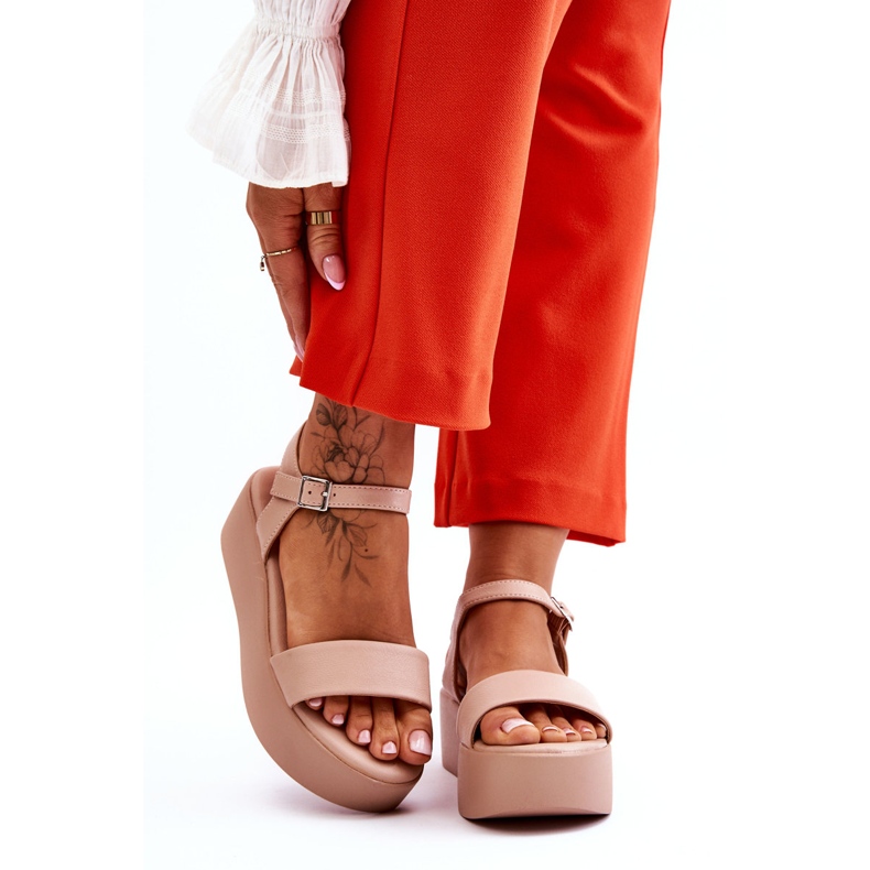 Vinceza Women's Nude Casen Chunky Platform Sandals pink 1 Vinceza Women's Nude Casen Chunky Platform Sandals pink 1