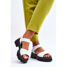 Vinceza Women's Leather Flat Sandals White Dean 2 Vinceza Women's Leather Flat Sandals White Dean 2