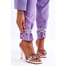 FS1 Tied Sandals On A High Heel With White Delmar Butterflies 1