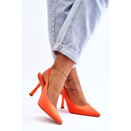 FS1 Classic Pointed Heels Neon Orange Whitley 2