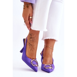 FS1 Fashionable pins with decoration and cubic zirconias purple Alexia 1