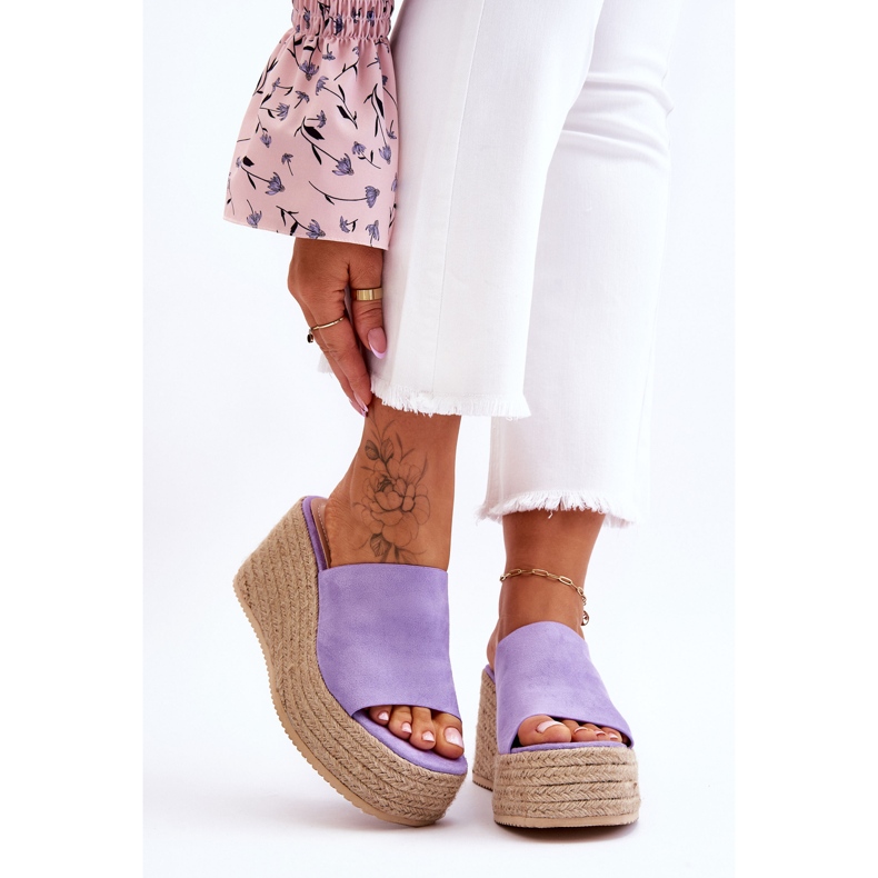 FS1 Women's Wedge And Platform Slippers Purple Ysabel violet 1