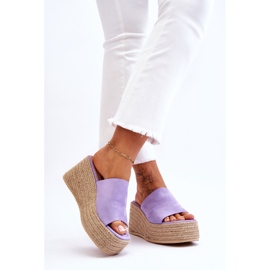 FS1 Women's Wedge And Platform Slippers Purple Ysabel violet 2