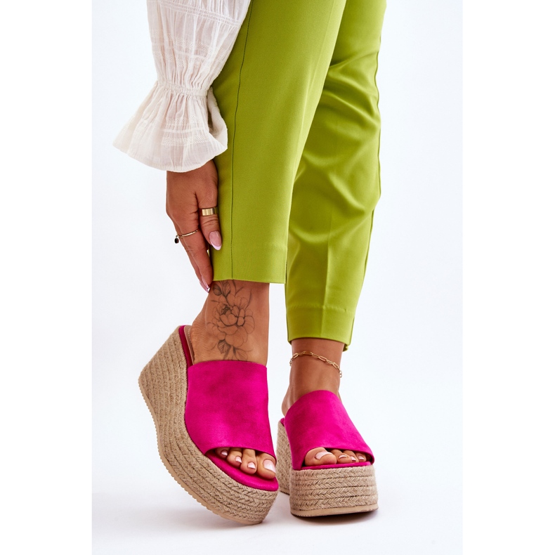 FS1 Women's Wedge And Platform Flip Flops Fuchsia Ysabel pink 1