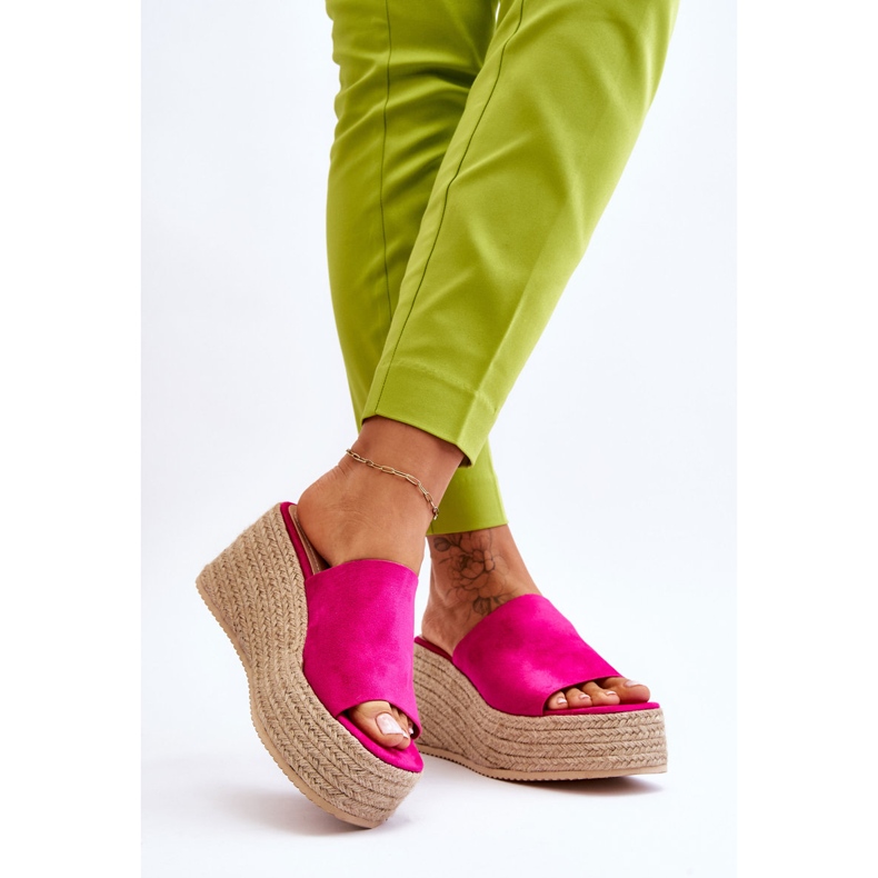 FS1 Women's Wedge And Platform Flip Flops Fuchsia Ysabel pink 2