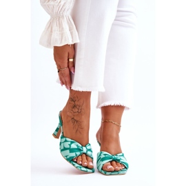 Fashionable High Heels In Green Floria Print 1