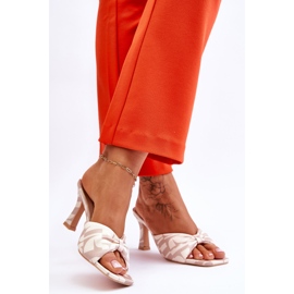 Fashionable High Heels In Print Beige Floria 2