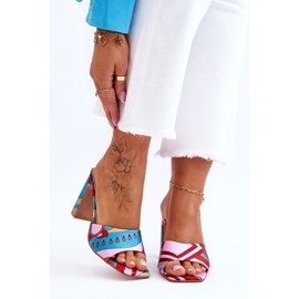 FS1 Women's Patterned Heel Slippers Blue Adelise beige red pink 2