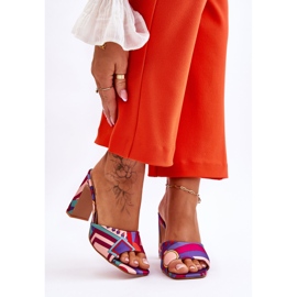 FS1 Women's Patterned Heel Slippers Purple Adelise multicolored 2