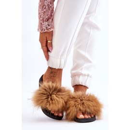 Women's Rubber Slippers With Fur Brown Lucrece 1 Women's Rubber Slippers With Fur Brown Lucrece 1