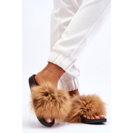 Women's Rubber Slippers With Fur Brown Lucrece 2 Women's Rubber Slippers With Fur Brown Lucrece 2