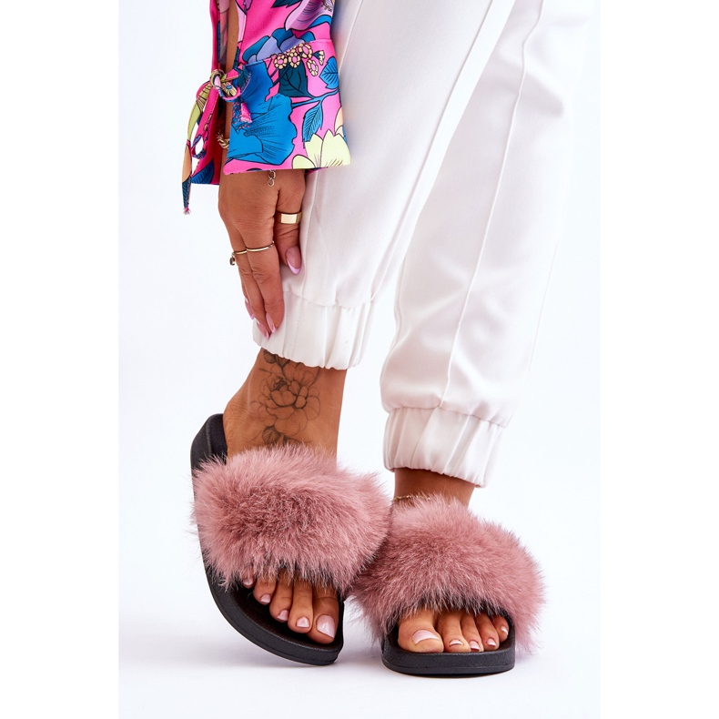 Women's Rubber Slippers With Fur Pink Lucrece 1 Women's Rubber Slippers With Fur Pink Lucrece 1
