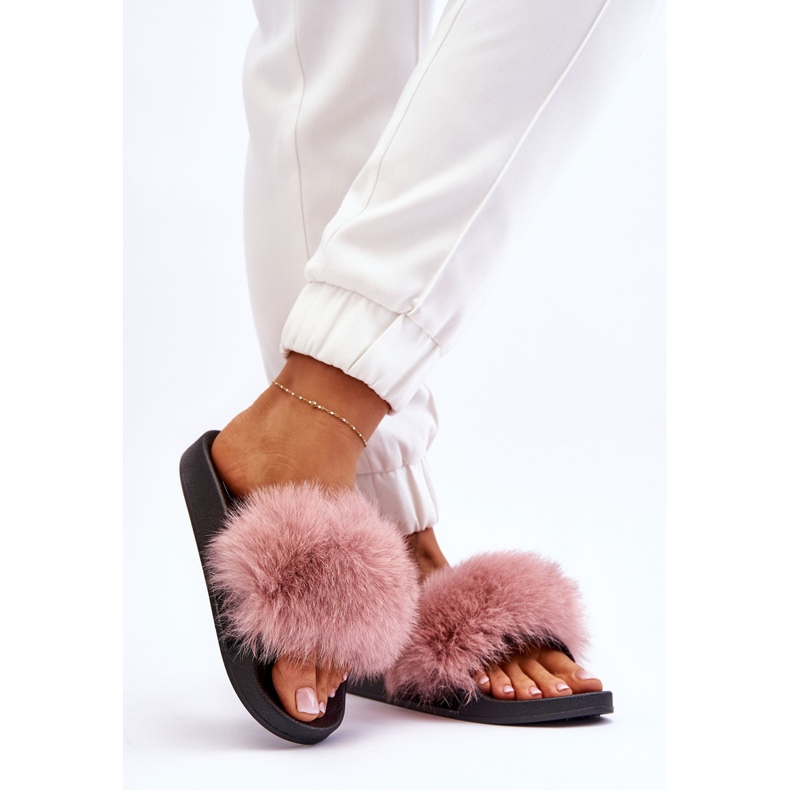 Women's Rubber Slippers With Fur Pink Lucrece 2 Women's Rubber Slippers With Fur Pink Lucrece 2