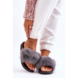 Women's Rubber Slippers With Fur Gray Lucrece grey 1
