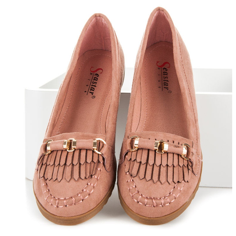Seastar Loafers with fringes pink 1