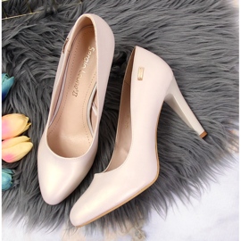 Pearl beige high heel pumps from Sergio Leone 2