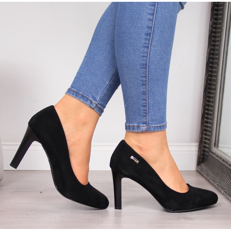 Black suede high heel pumps from Sergio Leone 1457 1