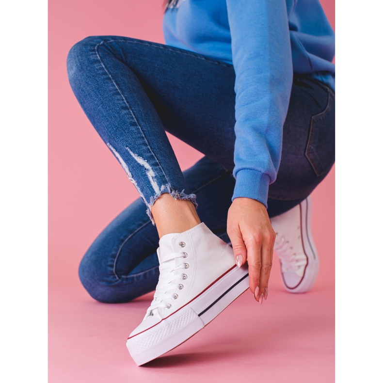 SHELOVET High Sneakers On The Platform white 1