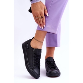 Women's Low Leather Sneakers Big Star KK274011 Black 2 Women's Low Leather Sneakers Big Star KK274011 Black 2