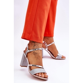Vinceza Silver Alicia Glitter High Heel Sandals 2