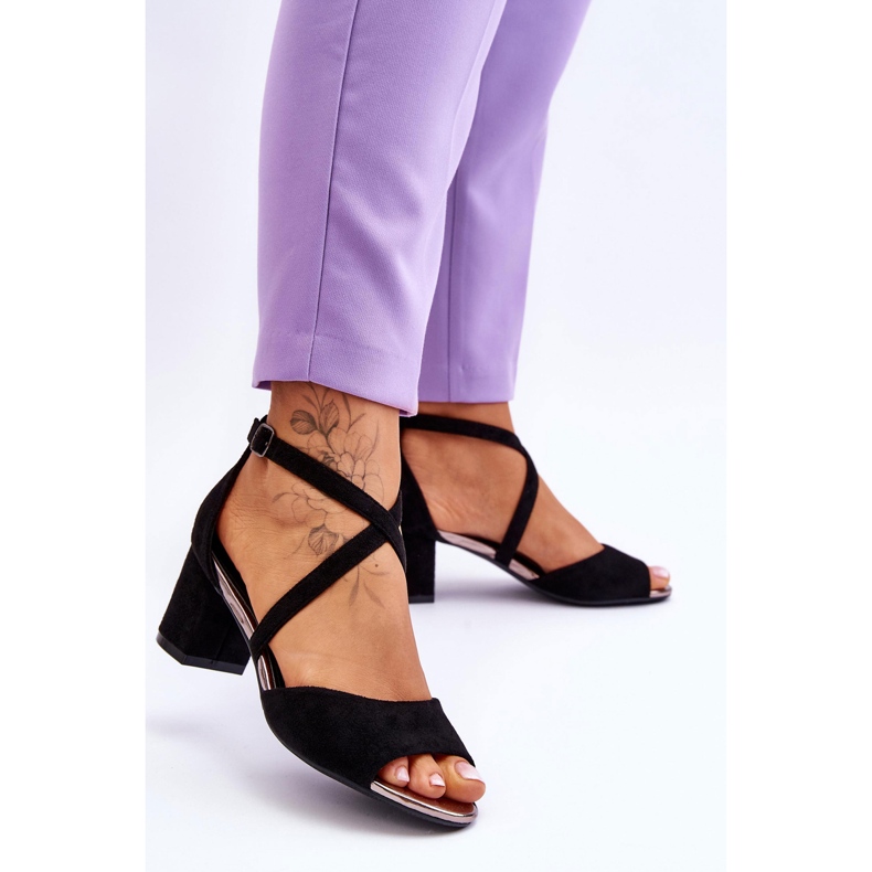 Vinceza Women's Low Heel Sandals Black Quinn 2