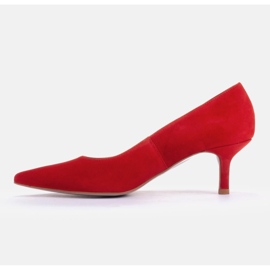 Marco Shoes Elegant stilettos with a lower heel red 2