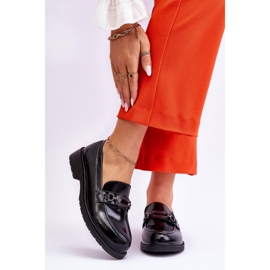 S.Barski Lacquered Moccasins Loafers With Black Maura Decoration 1