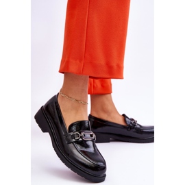S.Barski Lacquered Moccasins Loafers With Black Maura Decoration 2