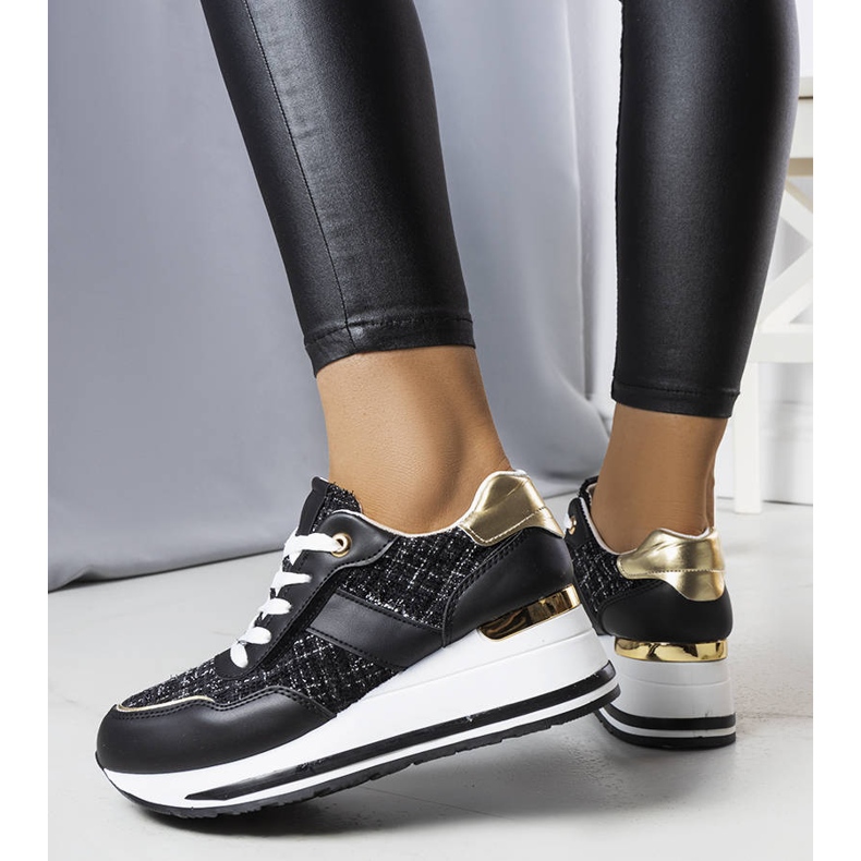 PA1 Black sneakers with decorative Krystal inserts 1