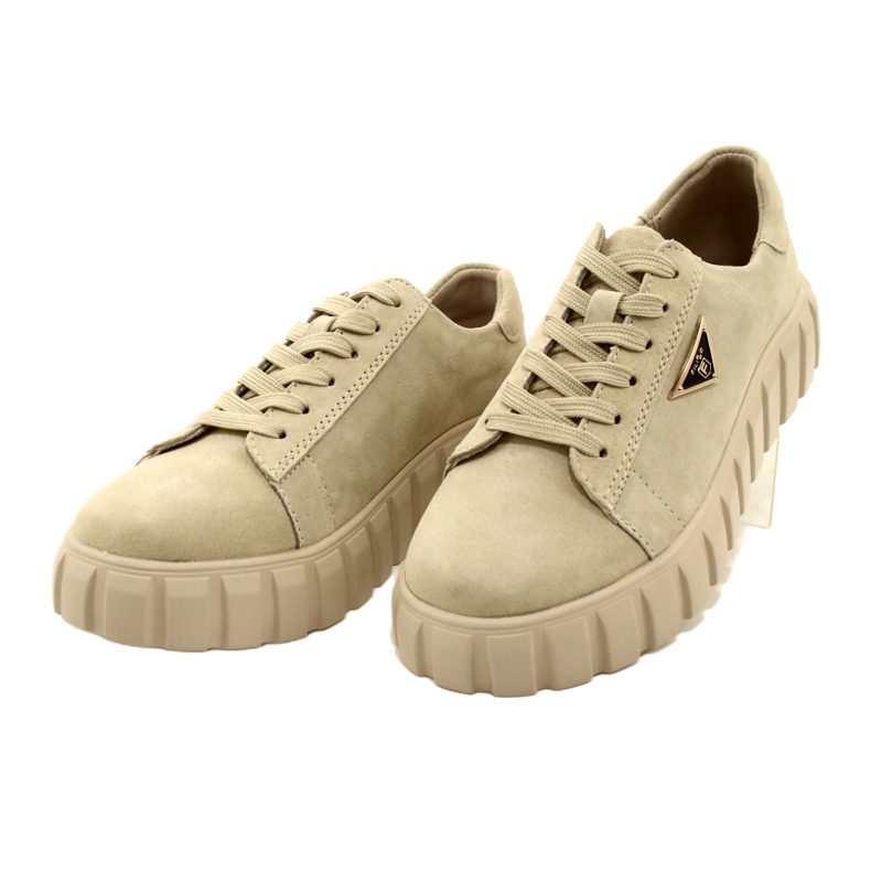 Filippo DP4138 suede leather sneakers beige 3