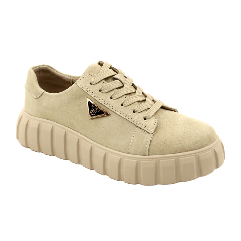 Filippo DP4138 suede leather sneakers beige 1
