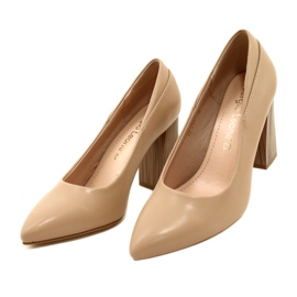 Sergio Leone Leather Heel Pumps PB217 Coffe beige 3 Sergio Leone Leather Heel Pumps PB217 Coffe beige 3