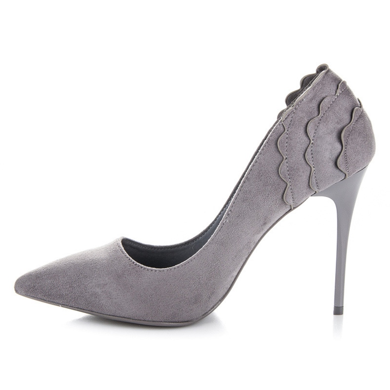 Seastar Suede High Heels With Frill grey 1