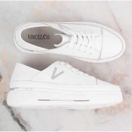 Women's white leather sports shoes Vinceza SG23-7857 1