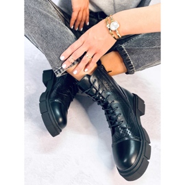 BM Wyman Black openwork lace-up boots 2